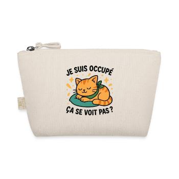 Sleeping Kitten and Ironic Slogan - Organic Pouch - nature - Front