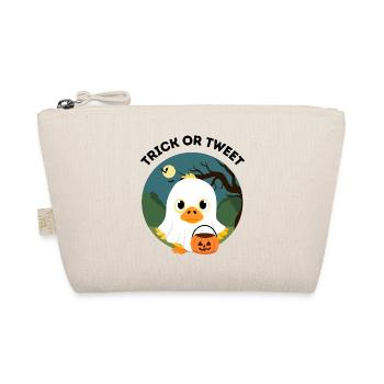Trick or Tweet – Cute Halloween Duck - Organic Pouch - nature - Front