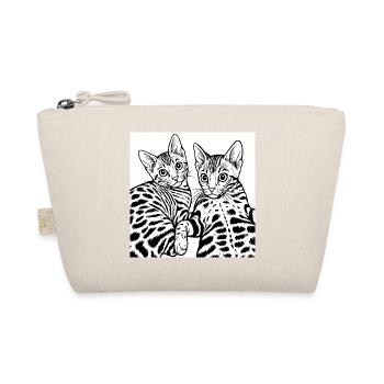 Cat Duo Line Drawing - Organic Pouch - nature - Front