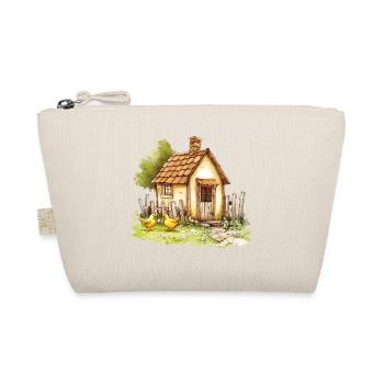 Small Country House Chickens Watercolor Painting - Organic Pouch - nature - Front