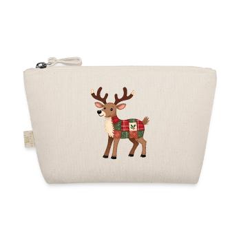 Patchwork Reindeer Christmas - Organic Pouch - nature - Front