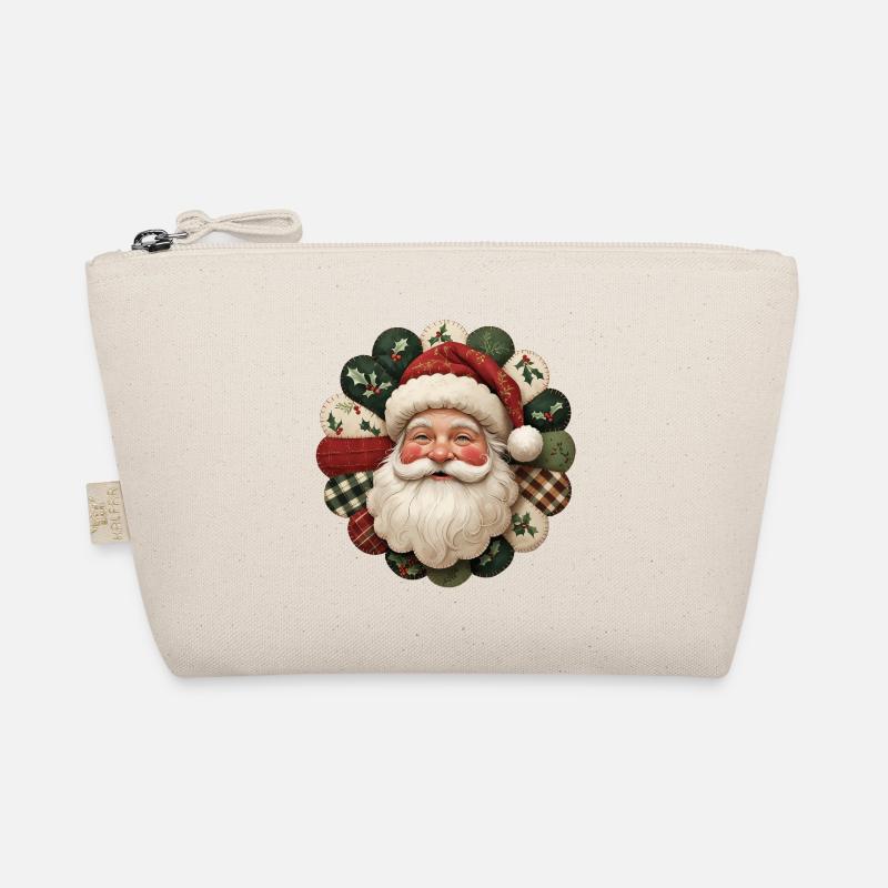 Patchwork Weihnachtsmann Motiv Bio-Täschchen