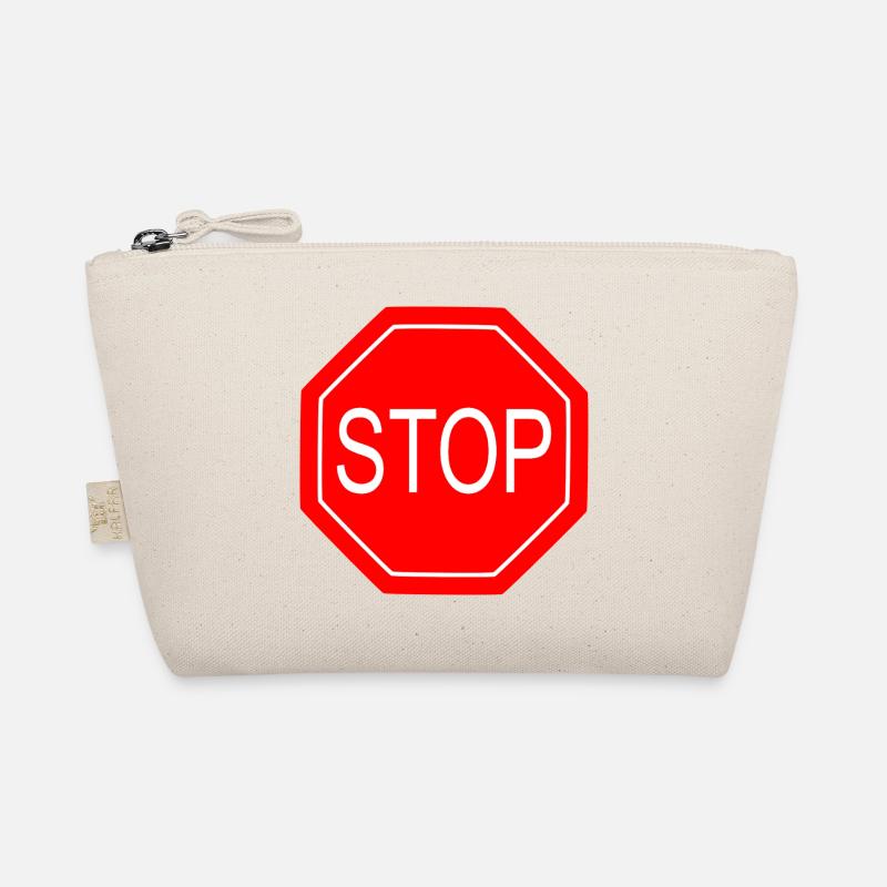 Stoppschild Bold Grafikdruck Bio-Täschchen