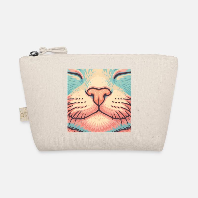 Retro Katzennase – Bunte Schnurrhaare Illustration Bio-Täschchen