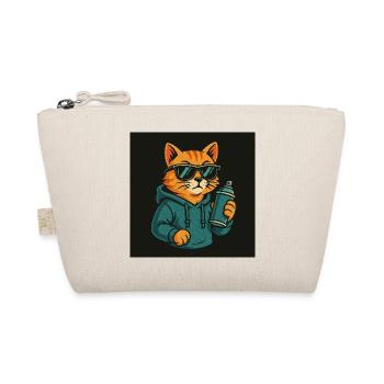 Graffiti Cat Hoodie Spray Can - Organic Pouch - nature - Front