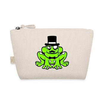 Mr Frog Sir Mr. Rich Monocle Glasses Top Hat - Organic Pouch - nature - Front
