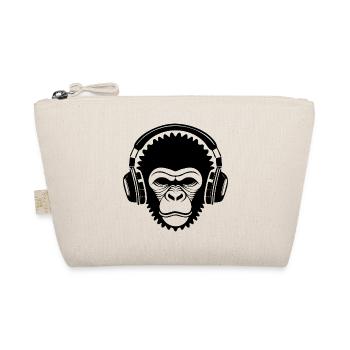 Power Monkey Head Bass Groove Festival Shirt - Organic Pouch - nature - Front