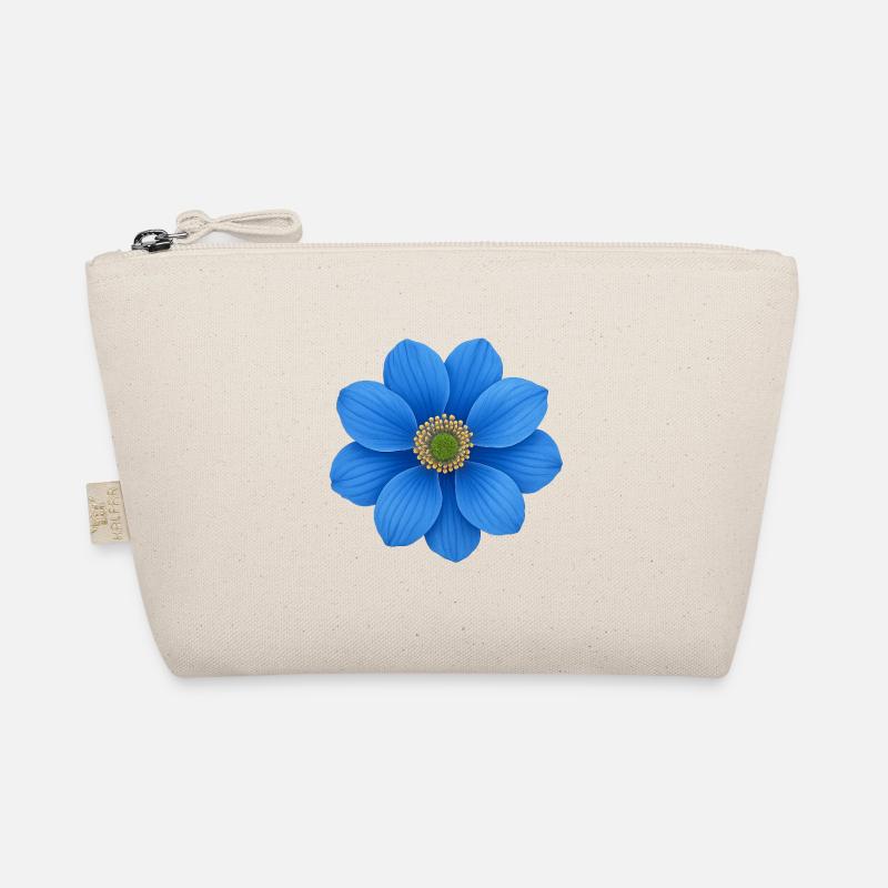 Cobalt Blue Flower Star Pattern Organic Pouch