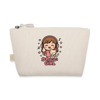 Kawaii Fille Musique Chat - Trousse biologique - nature - Devant