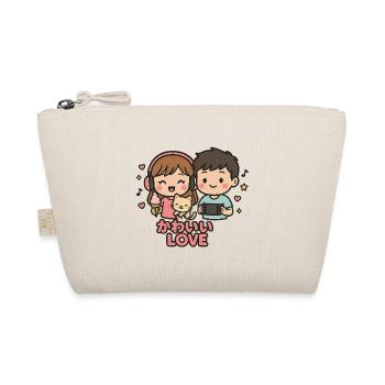 Couple d’amour kawaii avec chat et jeux - Trousse biologique - nature - Devant