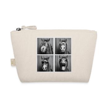 Lustig Pferd Pony Sonnenbrille Fotobox - Bio-Täschchen - Natur - Vorne