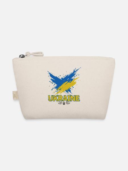 Ukraine Flag Splash Art - Organic Pouch - nature - Front