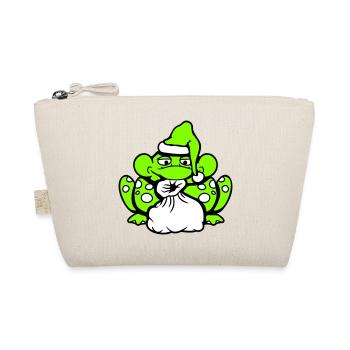 Frosch Weihnachtsmann Weihnachten Mütze Geschenk - Bio-Täschchen - Natur - Vorne