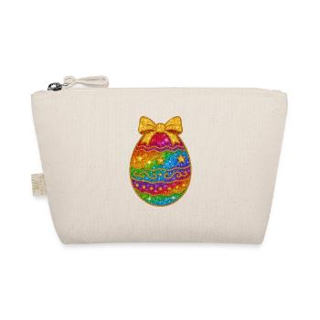 Rainbow Glitter Egg with Bow - Organic Pouch - nature - Front