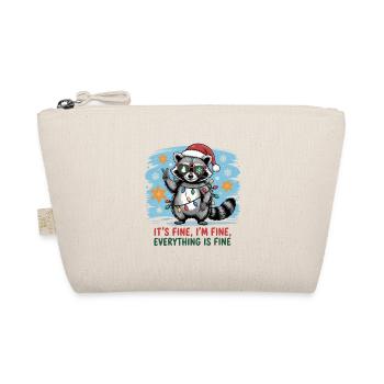 Christmas mystical raccoon with string lights - Organic Pouch - nature - Front