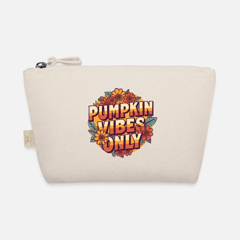Pumpkin Vibes Only – Retro Typografie mit Herbstbl Bio-Täschchen