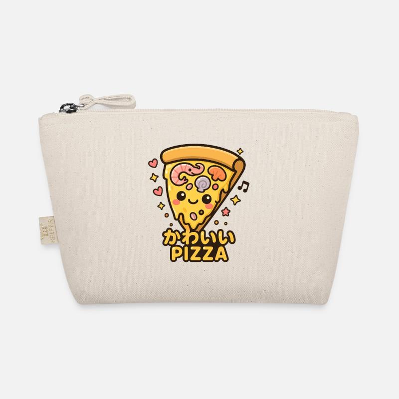 Kawaii Pizzastück Cartoon Bio-Täschchen