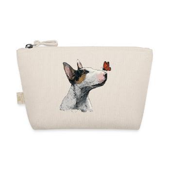 Curieux Bull Terrier avec papillon - Trousse biologique - nature - Devant