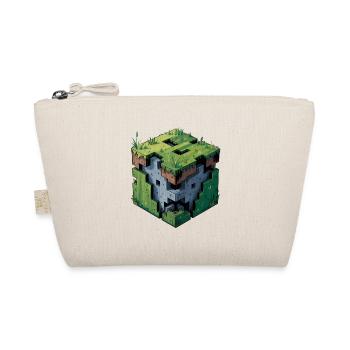 Dirt Block - Cool Low Poly Logo - Organic Pouch - nature - Front