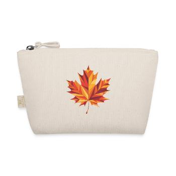 Autumn Leaf - Cool Low Poly Logo - Organic Pouch - nature - Front