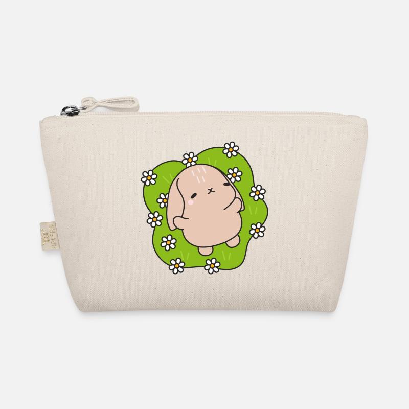 Kawaii Kaninchen unter Gänseblümchen - Bio-Täschchen - Natur