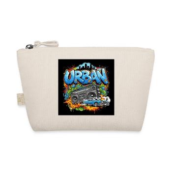 Urbanes Graffiti mit Ghettoblaster und Auto - Bio-Täschchen - Natur - Vorne