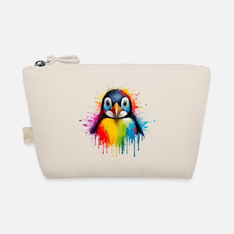 Rainbow Pinguin Spritzkunst Bio-Täschchen