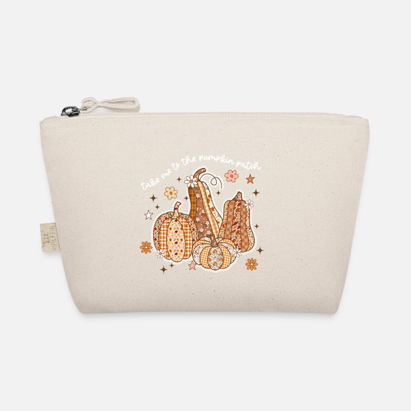Patchwork Kürbisse Herbstmotiv Bio-Täschchen