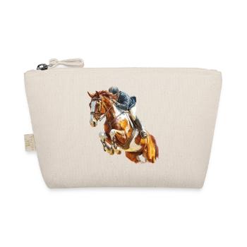Galloping rider in leap - Organic Pouch - nature - Front