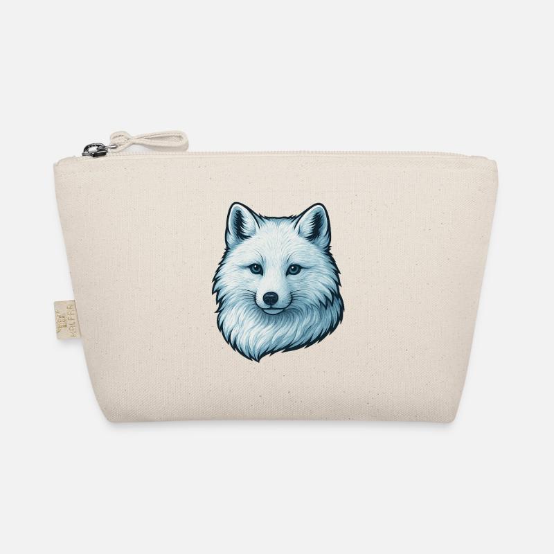 Blue wolf face illustration Organic Pouch