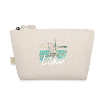 Lissabon-Brücke 25. April, Blick auf den Tejo mit weißer Schrift - Bio-Täschchen - Natur - Vorne