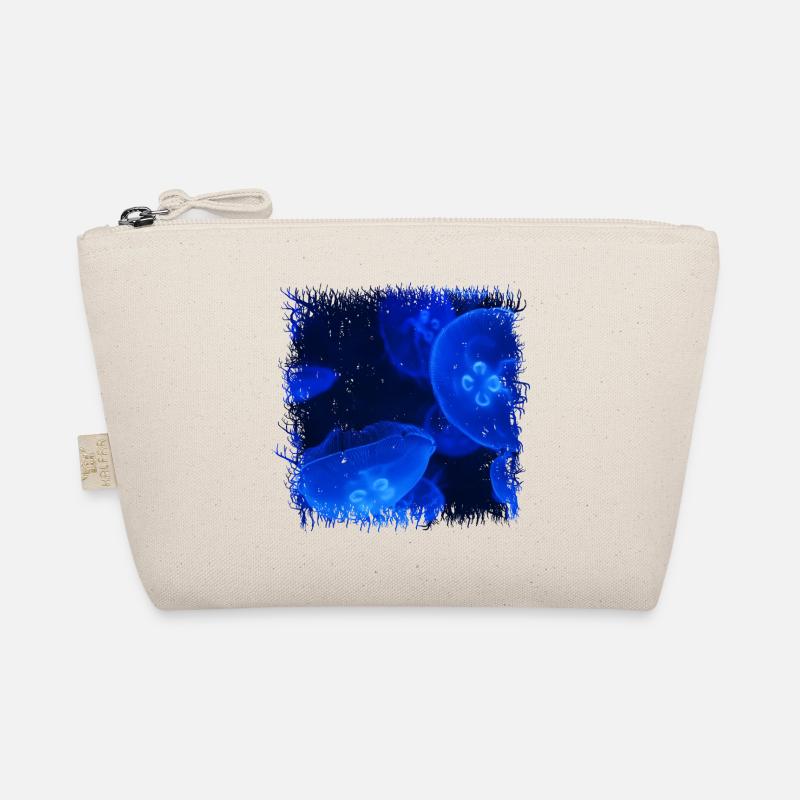 Glowing Blue Jellyfish with Bioluminescence Organic Pouch