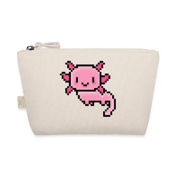 Cute Pixel Axolotl – Kawaii Animal Design - Organic Pouch - nature - Front