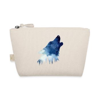 Heulender Wolf – Wasserfarben Sternenhimmel Wald - Bio-Täschchen - Natur - Vorne