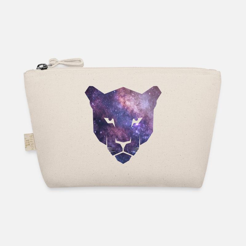 Panther silhouette with purple galaxy space Organic Pouch