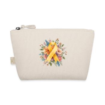 Florale Aquarell Gelbe Schleife – Endo Awareness - Bio-Täschchen - Natur - Vorne