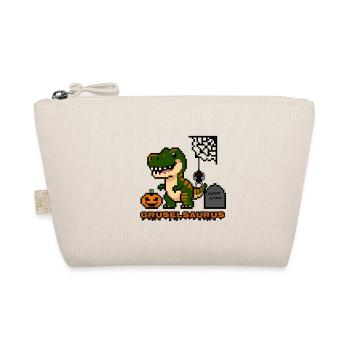 "Gruselsaurus" - Pixel Art Dinosaur 🎃🦖 - Organic Pouch - nature - Front