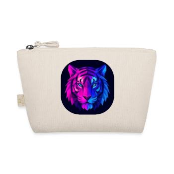 Neon Polygon Tiger: Magenta to Blue - Organic Pouch - nature - Front