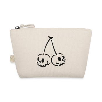 Cherry Skull – Creepy Halloween Motif - Organic Pouch - nature - Front