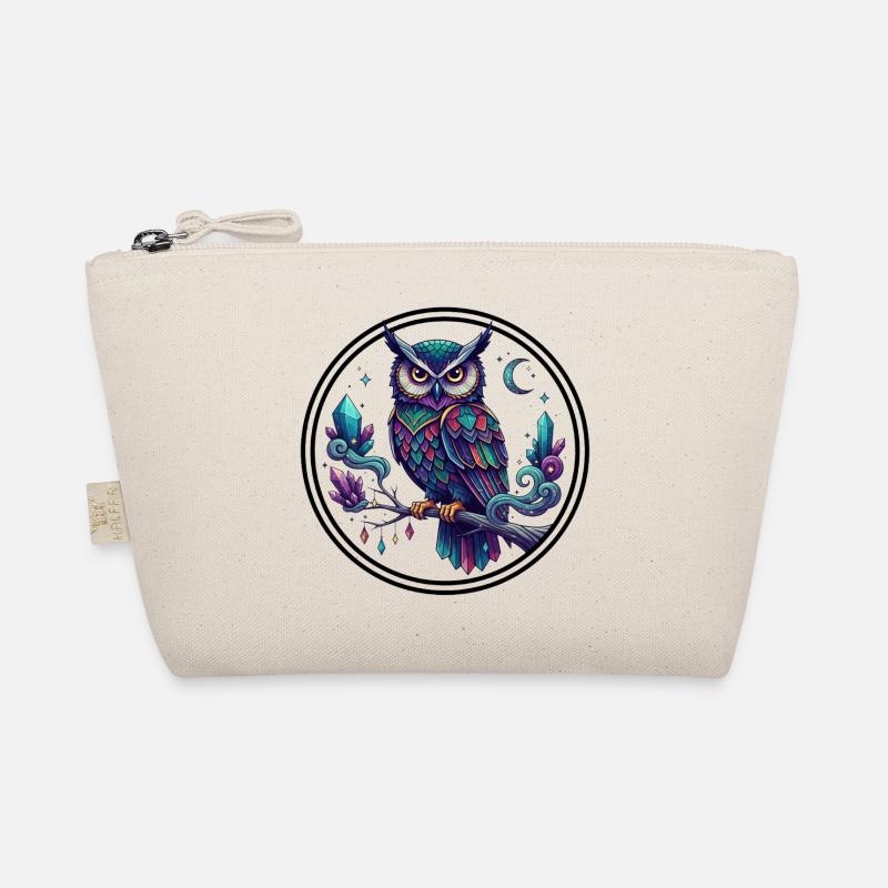 Crystal Owl Magic in Midnight Colors Organic Pouch