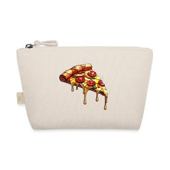 Glänzende Salami-Pizza mit Basilikum - Bio-Täschchen - Natur - Vorne