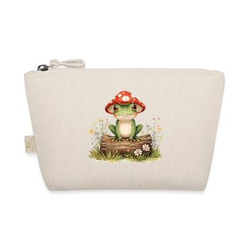 Grenouille aquarelle avec chapeau de champignon sur tronc d’arbre - Trousse biologique - nature - Devant