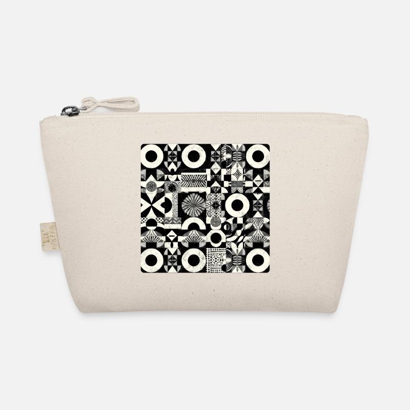 Abstract Black and White Pattern Geometry Organic Pouch