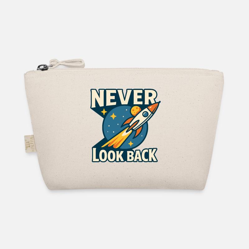 Never Look Back Rakete Motiv Retro Space Bio-Täschchen