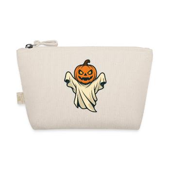 Halloween Pumpkin Ghost Spooky Design - Organic Pouch - nature - Front