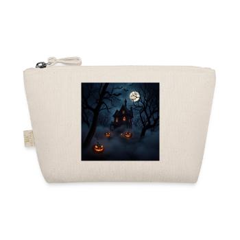 Haunted house under moon and pumpkins - Organic Pouch - nature - Front