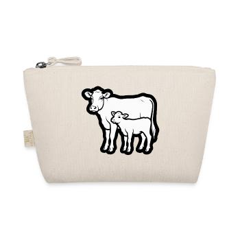 Cow and Calf – Timeless line motif; lineart - Organic Pouch - nature - Front
