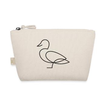 Duck Sketch – Minimalist Animal Motif - Organic Pouch - nature - Front