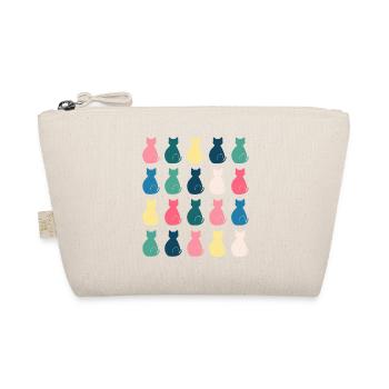 Cat Pattern in Pastel Colors – Pop Art Design - Organic Pouch - nature - Front