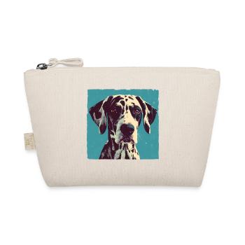 Dalmatian Portrait – Pop Art Vintage in Blue - Organic Pouch - nature - Front
